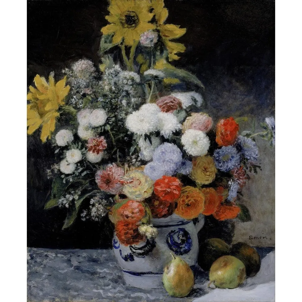 Tableau Fleurs mélangées dans un pot en terre cuite - Pierre-Auguste Renoir | Reproduction Artem Legrand