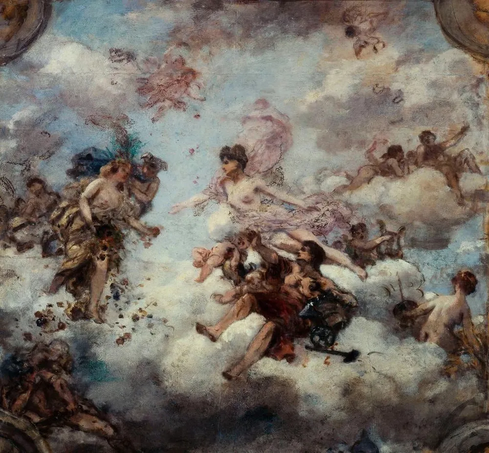 Tableau La France accueillant l'Abondance, projet de plafond pour le palais de l'Élysée - Henri Gervex | Reproduction Arte...