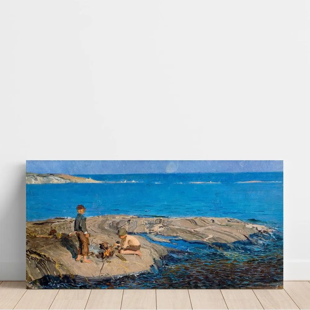 Tableau Garçons sur un rocher - Venny Soldan-Brofeldt | Reproduction Artem Legrand