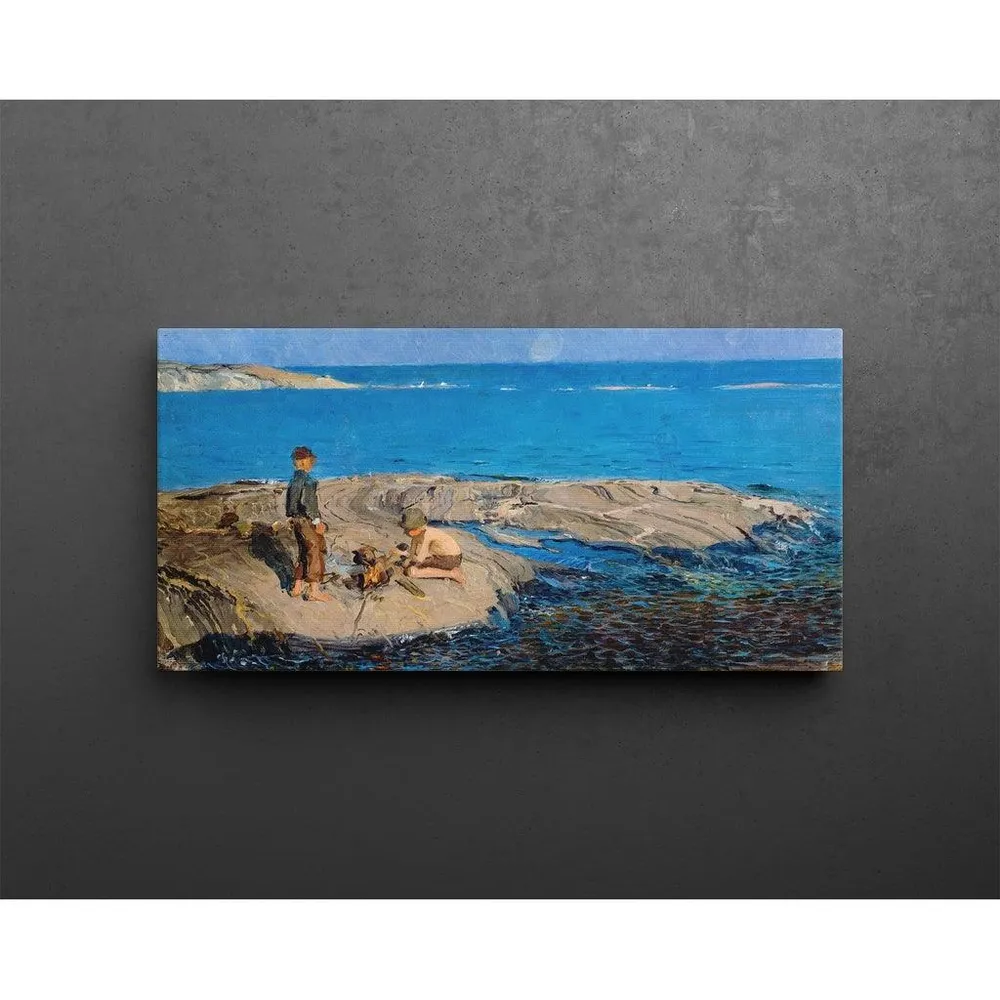 Tableau Garçons sur un rocher - Venny Soldan-Brofeldt | Reproduction Artem Legrand