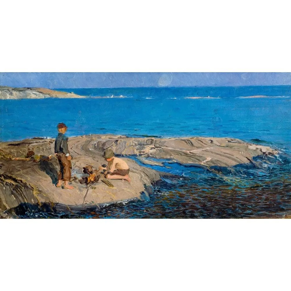 Tableau Garçons sur un rocher - Venny Soldan-Brofeldt | Reproduction Artem Legrand
