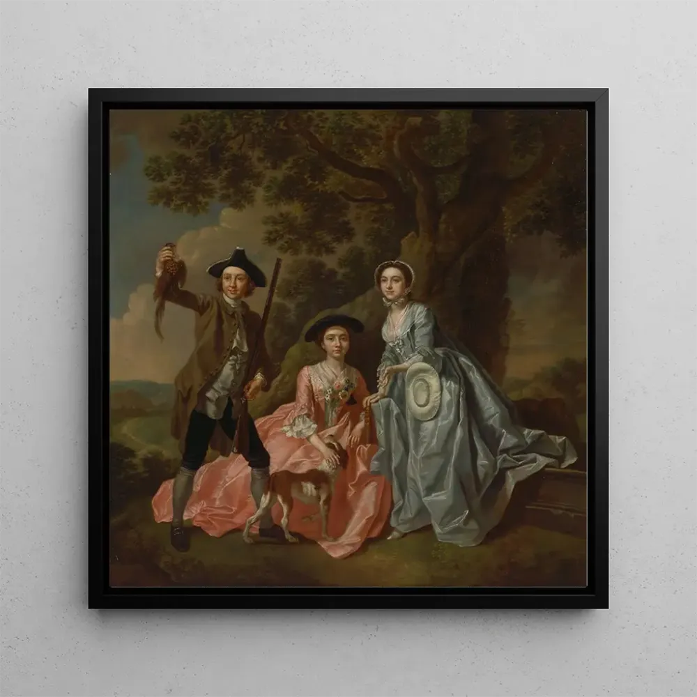 Tableau George Rogers et sa femme Margaret et sa sœur Margaret Rogers - Francis Hayman | Reproduction Artem Legrand