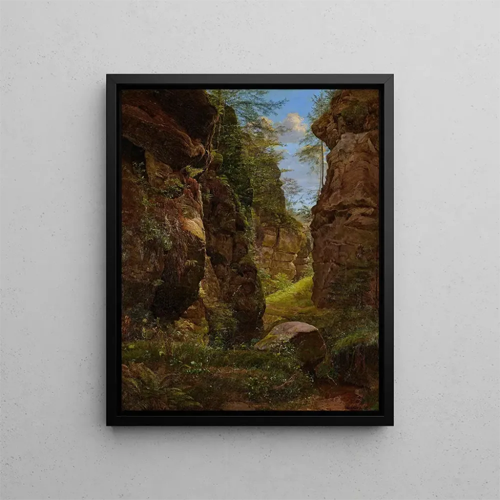 Tableau Gorge rocheuse dans l'Uttewalder Grund en Suisse saxonne - August Heinrich | Reproduction Artem Legrand
