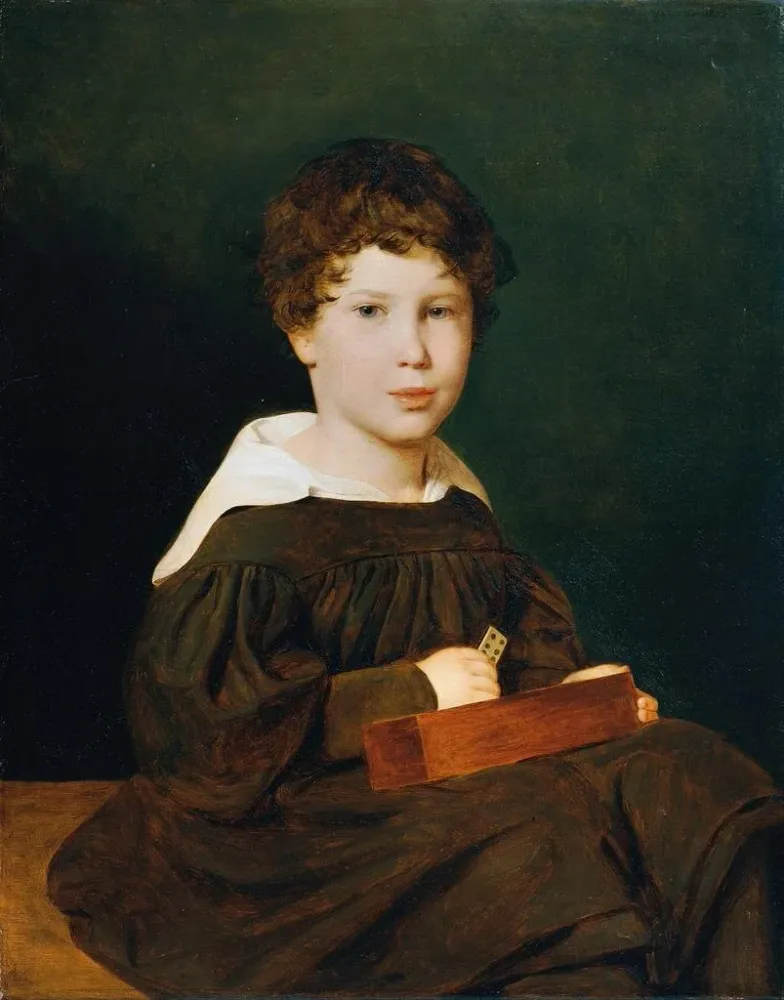 Tableau Heinrich Werner (1830 - 1861), le fils du couple Johann et Magdalena Werner - Ferdinand Georg Waldmüller | Reprodu...