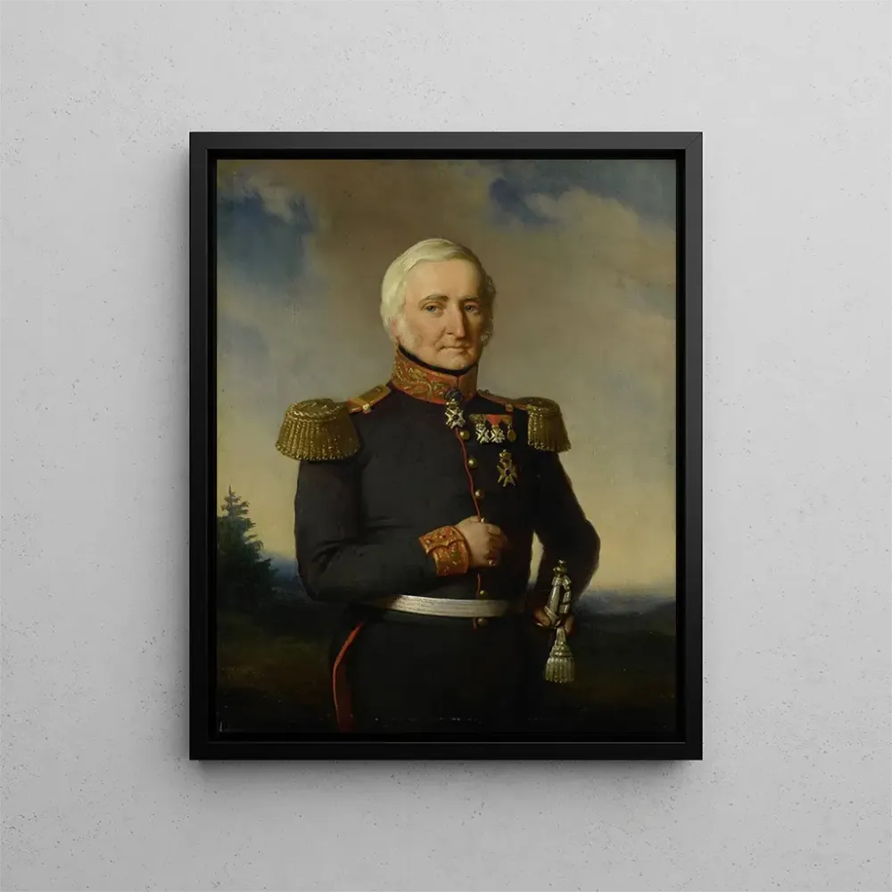 Tableau Huibert Gerard Baron Nahuys van Burgst 1782-1858 Membre du Conseil des Indes néerlandaises en uniforme de major gé...