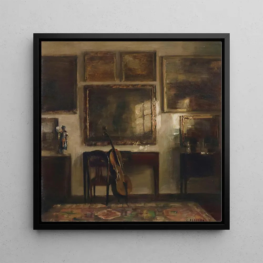 Tableau Intérieur avec un violoncelle - Carl Holse | Reproduction Artem Legrand