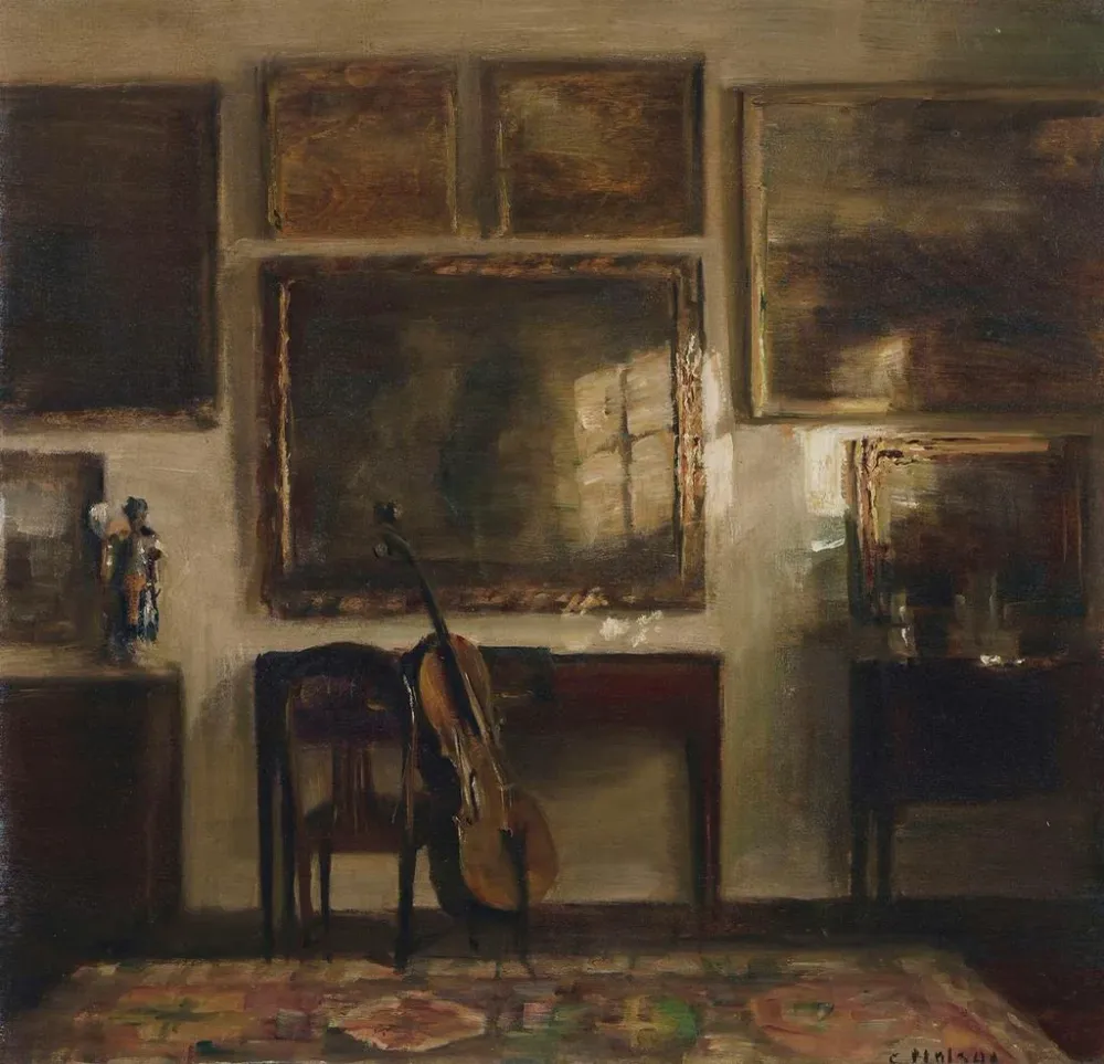 Tableau Intérieur avec un violoncelle - Carl Holse | Reproduction Artem Legrand
