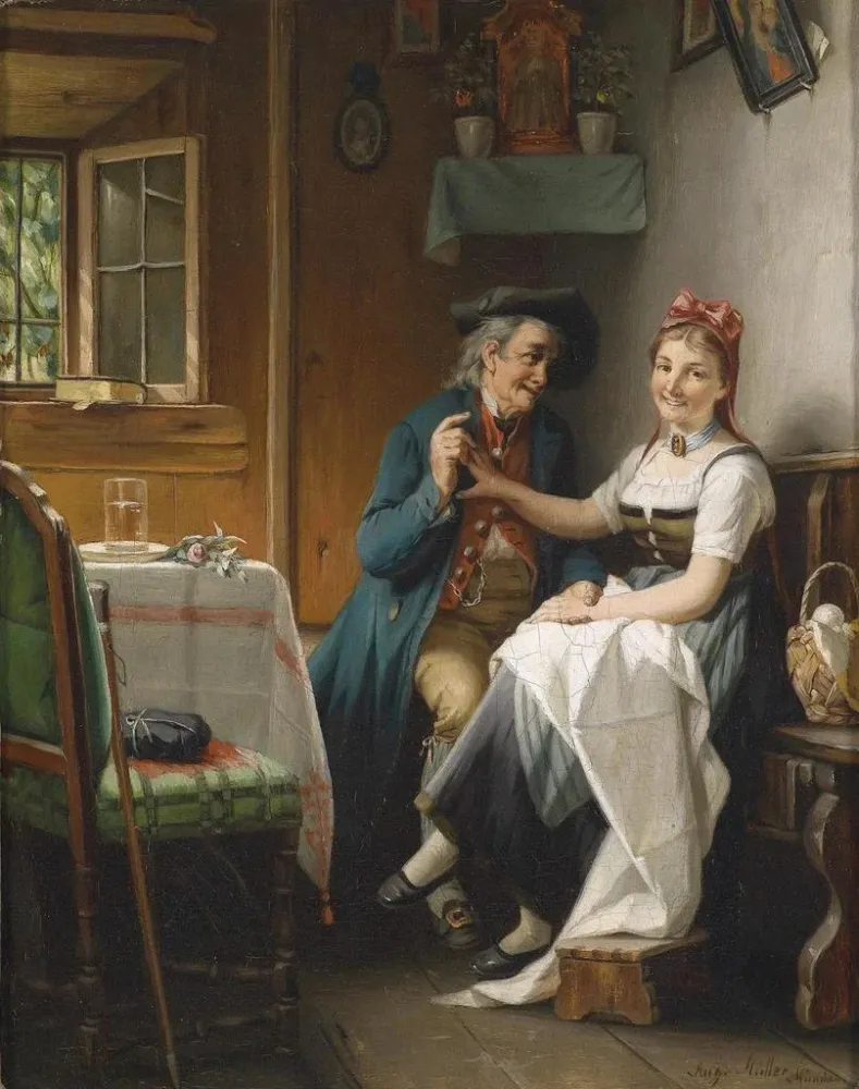 Tableau L'admirateur - August Müller | Reproduction Artem Legrand