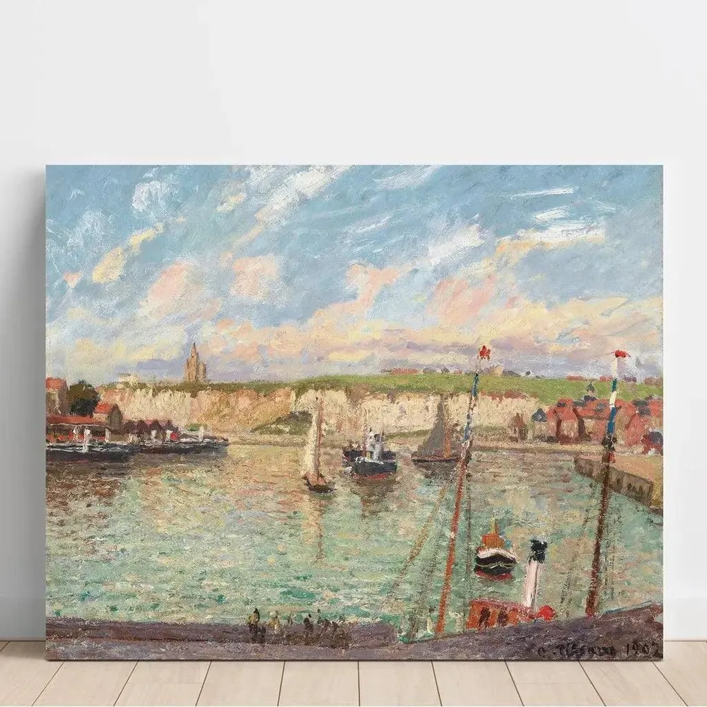 Tableau L’Avant-port de Dieppe, après-midi, temps lumineux - Camille Pissarro | Reproduction Artem Legrand