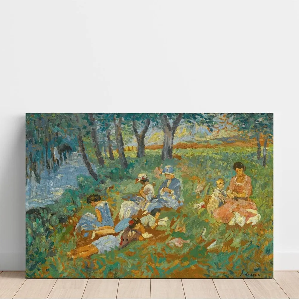 Tableau Les Andelys, la Famille Lebasque au bord de l'eau - Henri Lebasque | Reproduction Artem Legrand