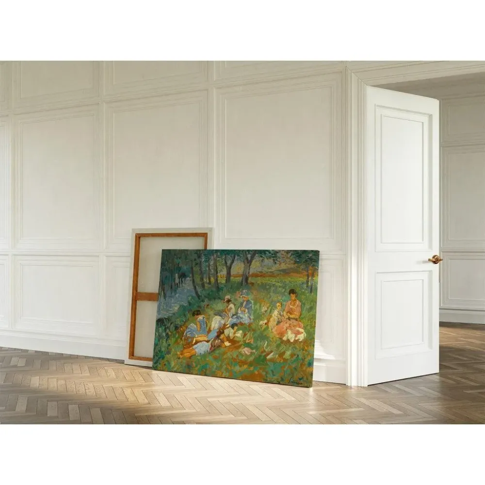 Tableau Les Andelys, la Famille Lebasque au bord de l'eau - Henri Lebasque | Reproduction Artem Legrand
