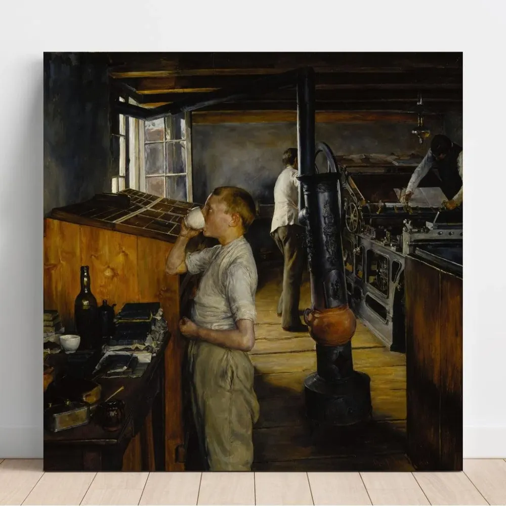 Tableau L'Imprimerie de Village, Haarlem, Pays-Bas de Charles Frederick Ulrich | Reproduction Artem Legrand