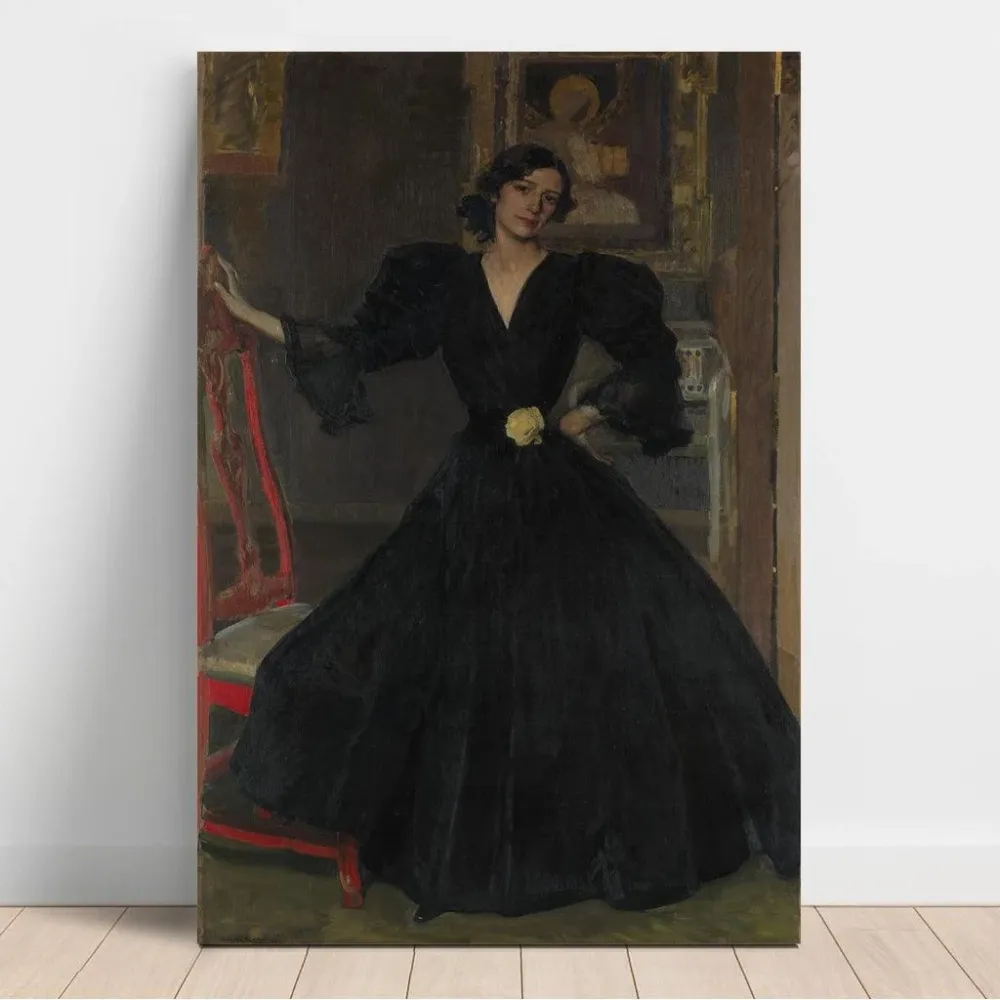 Tableau Madame Sorolla (Clotilde Garcí del Castillo, 1865-1929) en noir - Joaquín Sorolla | Reproduction Artem Legrand