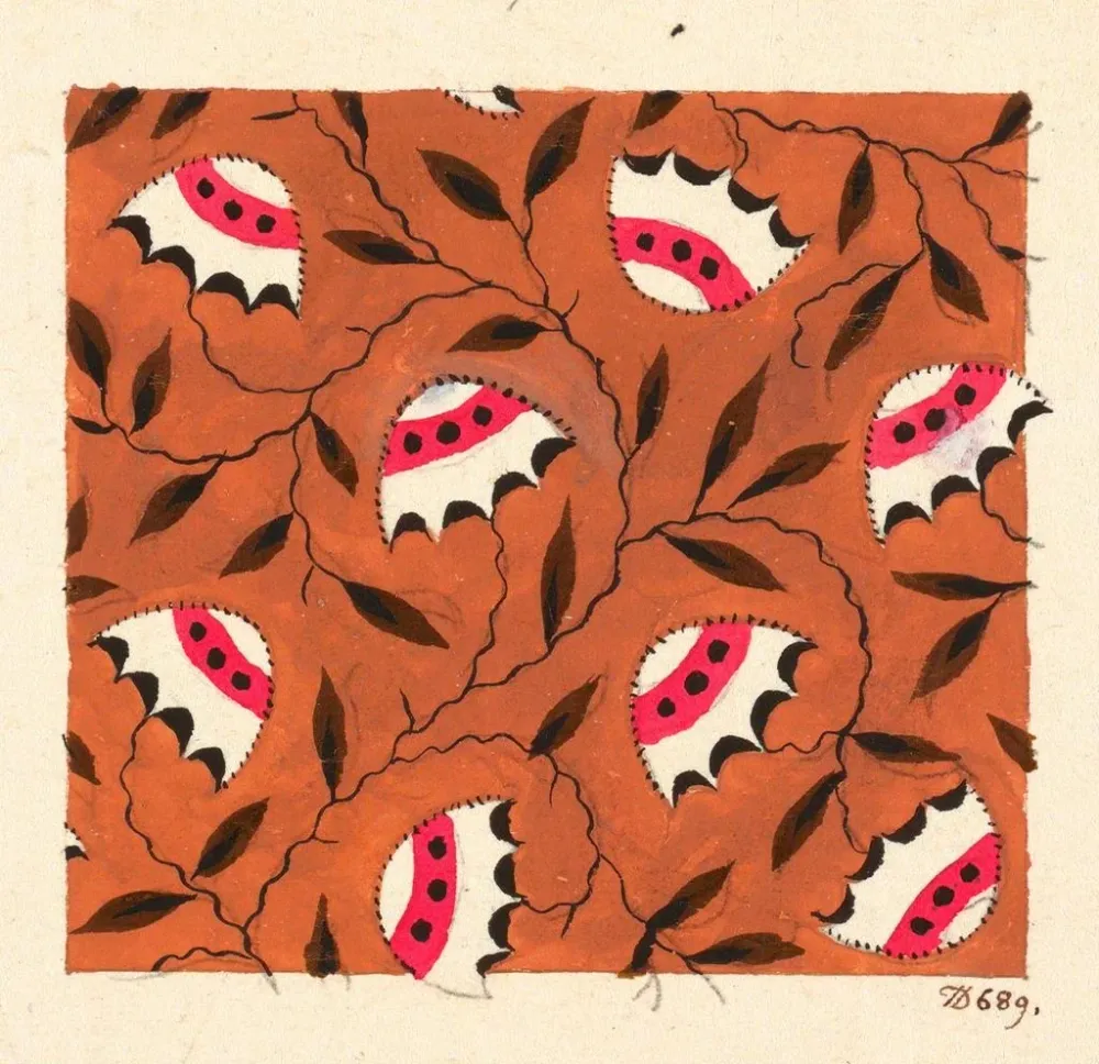 Tableau Motif floral pour textile imprimé Pl XLI - Anonyme | Reproduction Artem Legrand