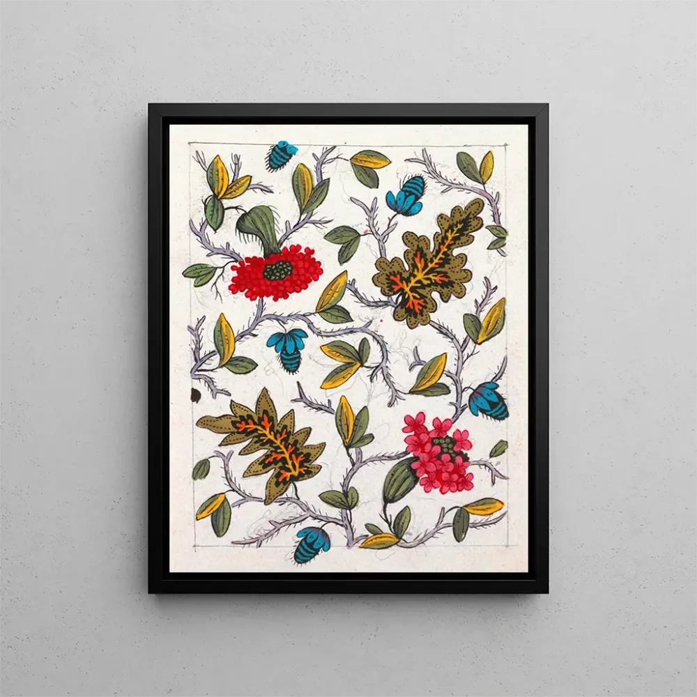 Tableau Motif floral pour textile imprimé Pl IV - Anonyme | Reproduction Artem Legrand