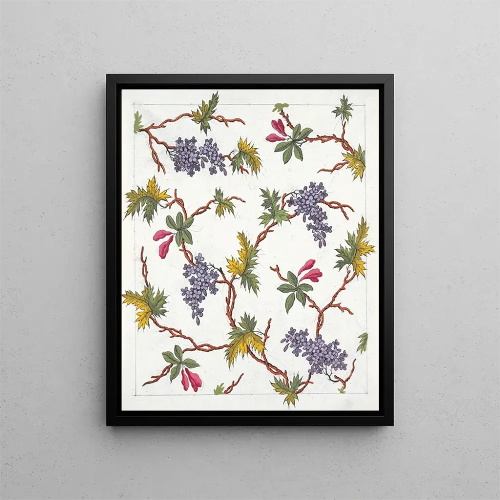 Tableau Motif floral pour textile imprimé Pl XVIII - Anonyme | Reproduction Artem Legrand