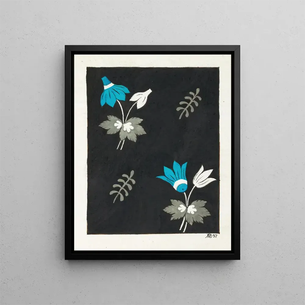Tableau Motif floral pour textile imprimé Pl XXXVI - Anonyme | Reproduction Artem Legrand