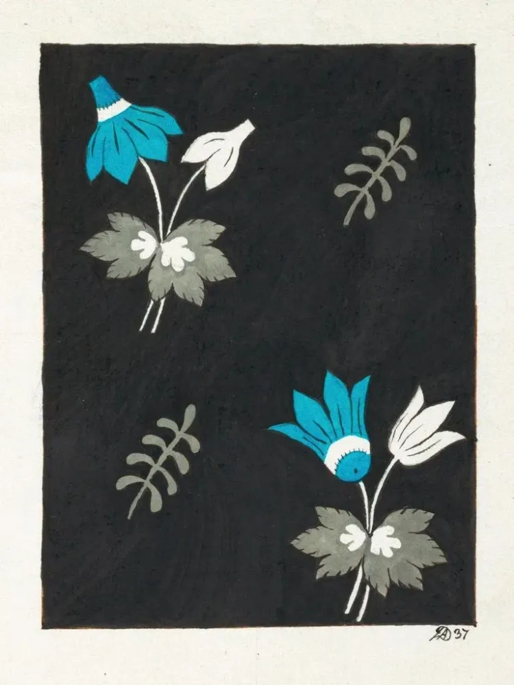 Tableau Motif floral pour textile imprimé Pl XXXVI - Anonyme | Reproduction Artem Legrand