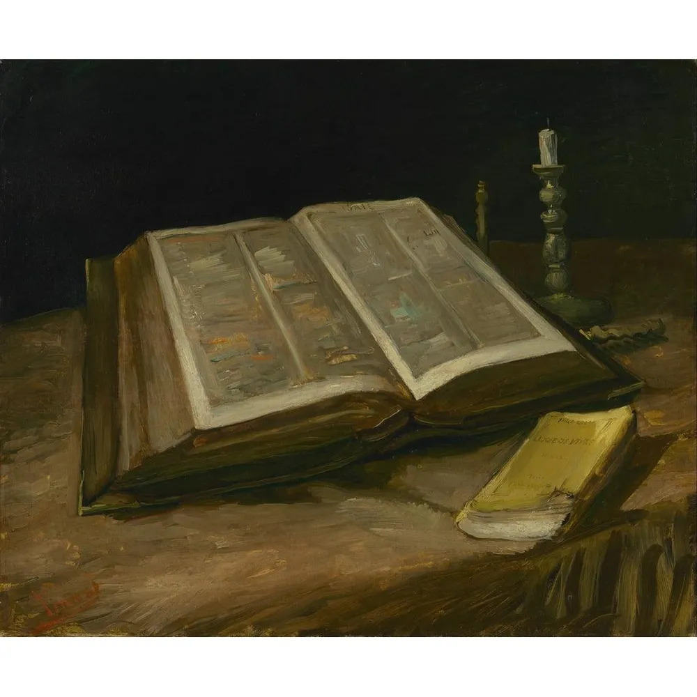 Tableau Nature morte avec la Bible - Vincent van Gogh | Reproduction Artem Legrand