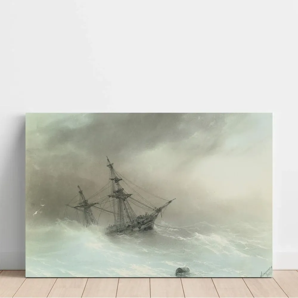 Tableau Un navire dans une mer agitée - Ivan Konstantinovich Aivazovsky | Reproduction Artem Legrand