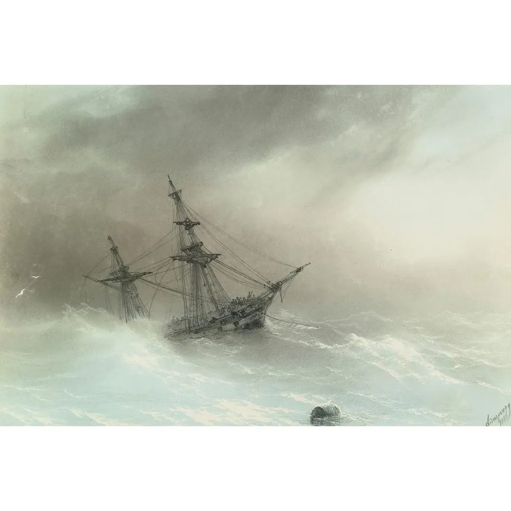 Tableau Un navire dans une mer agitée - Ivan Konstantinovich Aivazovsky | Reproduction Artem Legrand