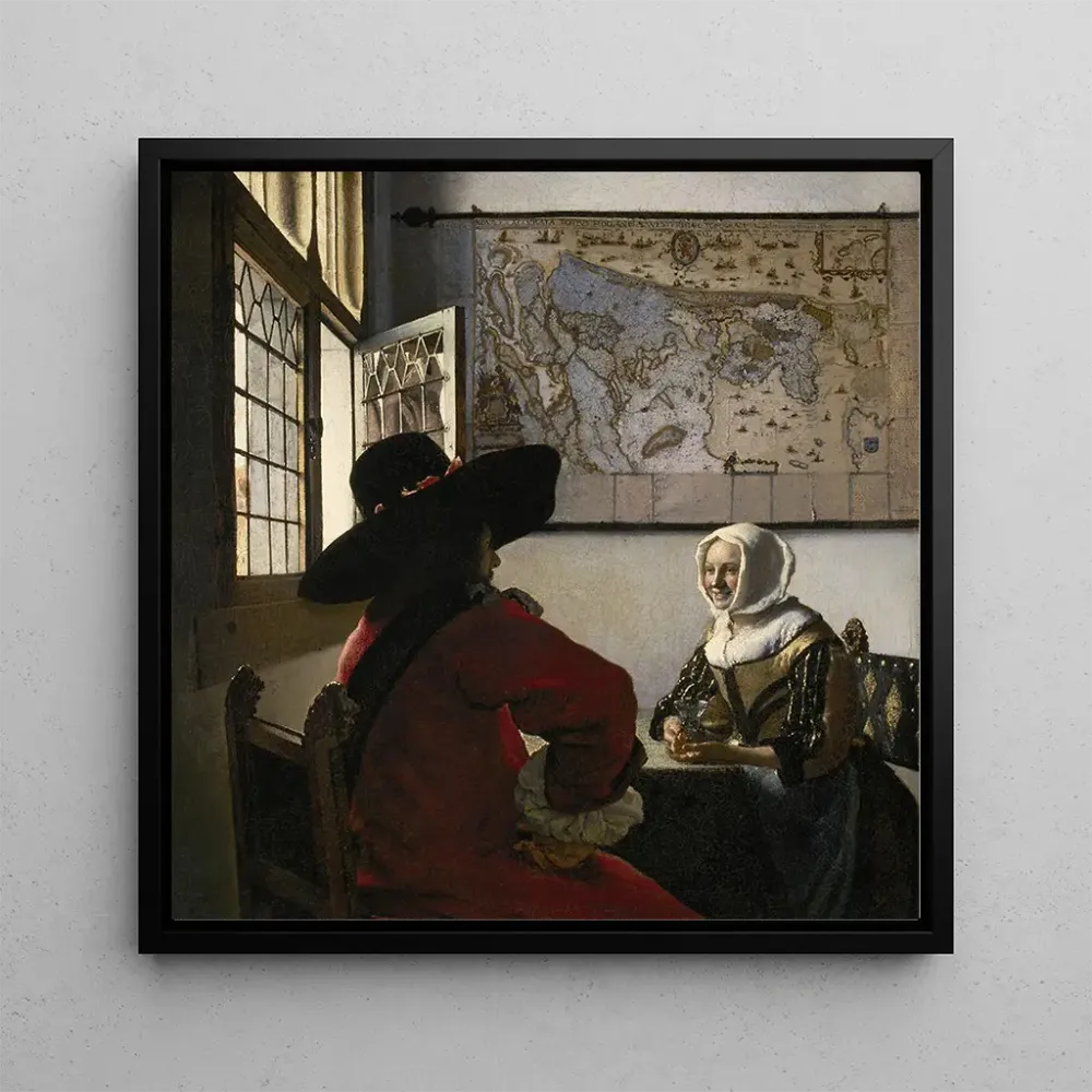 Tableau Officier et fille riant - Johannes Vermeer | Reproduction Artem Legrand