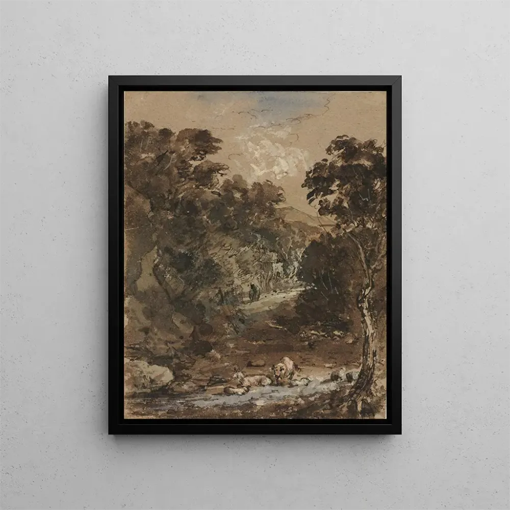 Tableau Paysage avec animaux de la ferme - Benjamin Barker | Reproduction Artem Legrand