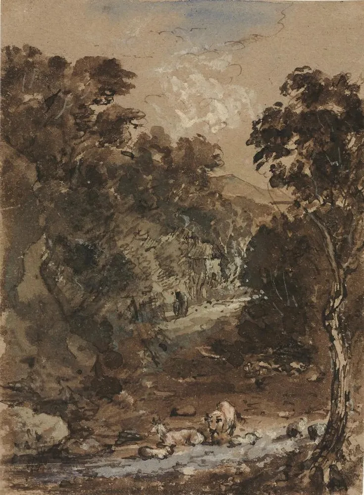 Tableau Paysage avec animaux de la ferme - Benjamin Barker | Reproduction Artem Legrand