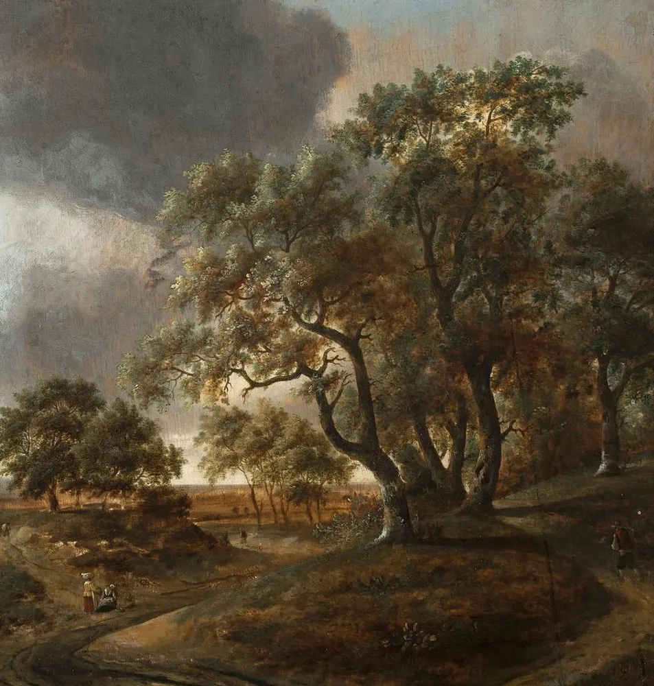 Tableau Paysage avec staffage - Jan Vermeer van Haarlem l'Ancien | Reproduction Artem Legrand