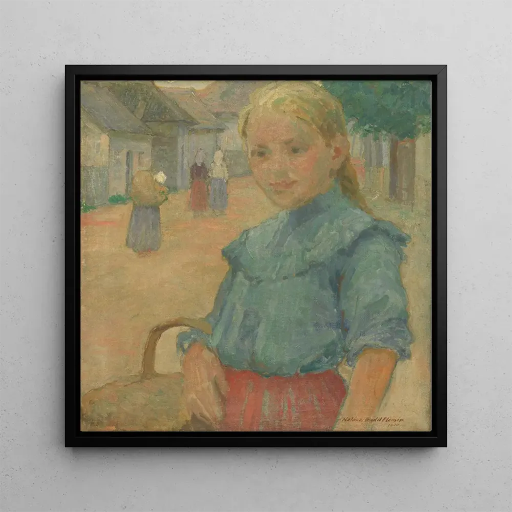 Tableau Petite fille avec un panier - Elemér Halsz-Hradil | Reproduction Artem Legrand