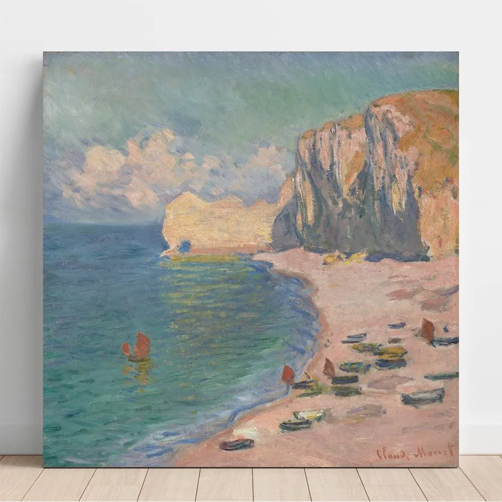 Tableau La Plage et la Falaise d'Amont - Claude Monet | Reproduction Artem Legrand