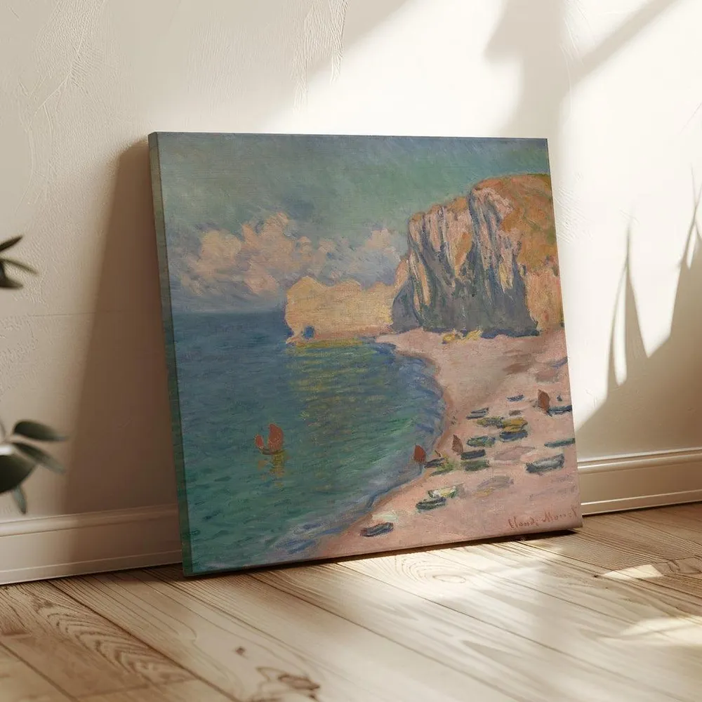 Tableau La Plage et la Falaise d'Amont - Claude Monet | Reproduction Artem Legrand