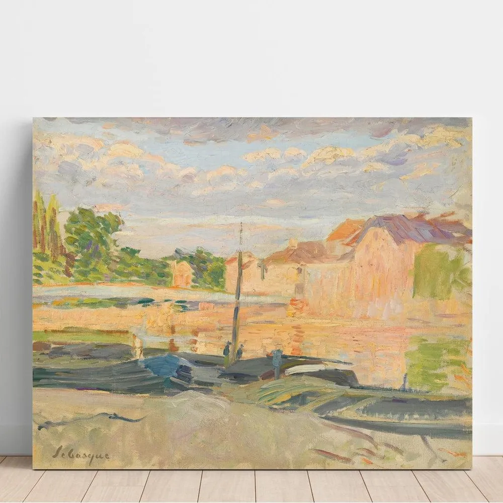 Tableau Péniches au Bord de la Marne - Henri Lebasque | Reproduction Artem Legrand