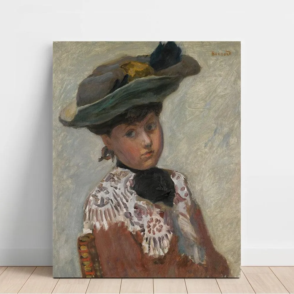 Tableau Portrait de Jeune Femme Or Le Chapeau - Pierre Bonnard | Reproduction Artem Legrand