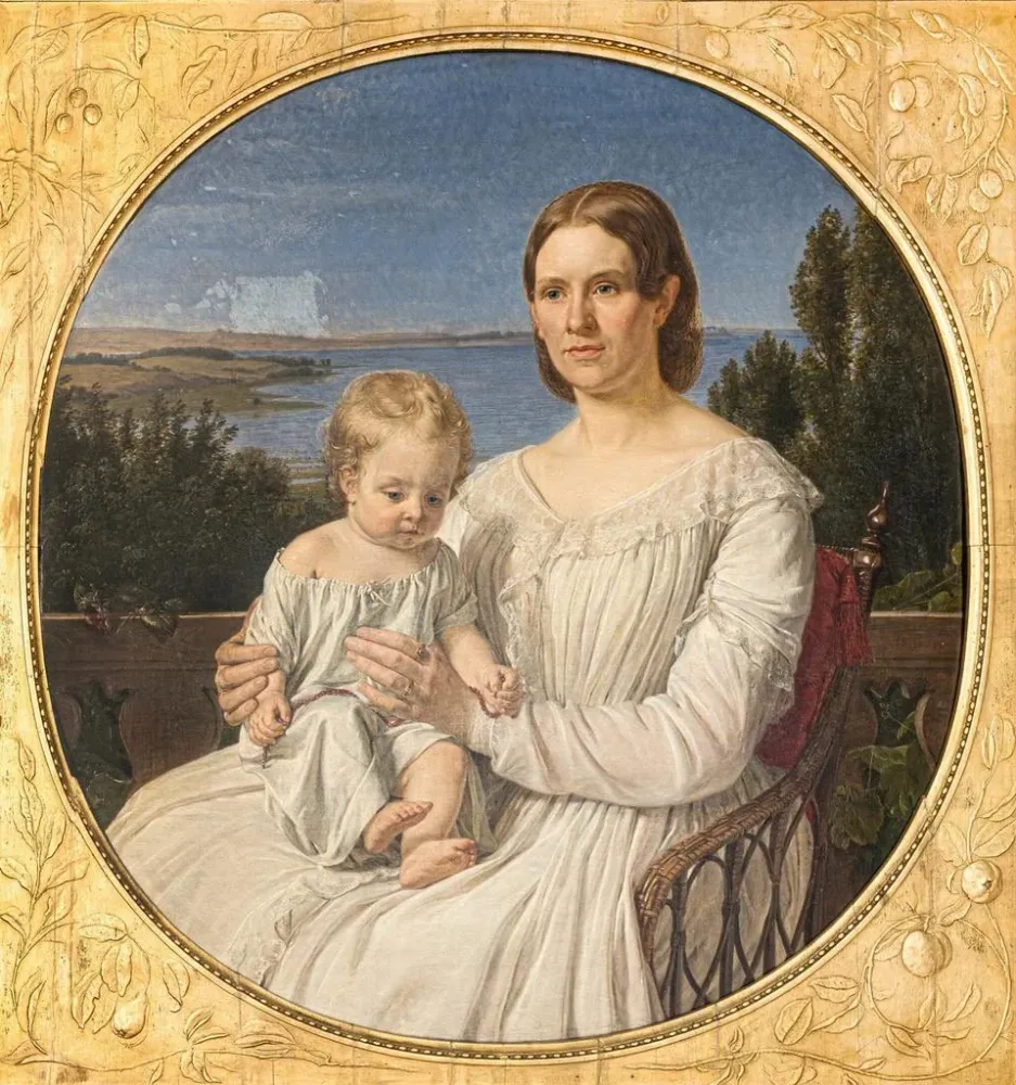 Tableau Portrait de Maria Lehmann avec sa fille Margrethe - Jürgen Roed | Reproduction Artem Legrand