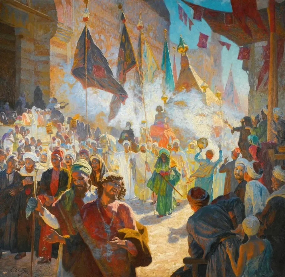 Tableau La Procession du Mahmal à travers les rues du Caire - Ludwig Deutsch | Reproduction Artem Legrand
