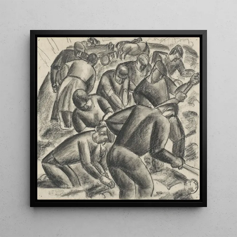 Tableau Récolteurs de pommes de terre au travail dans les champs - Leo Gestel | Reproduction Artem Legrand