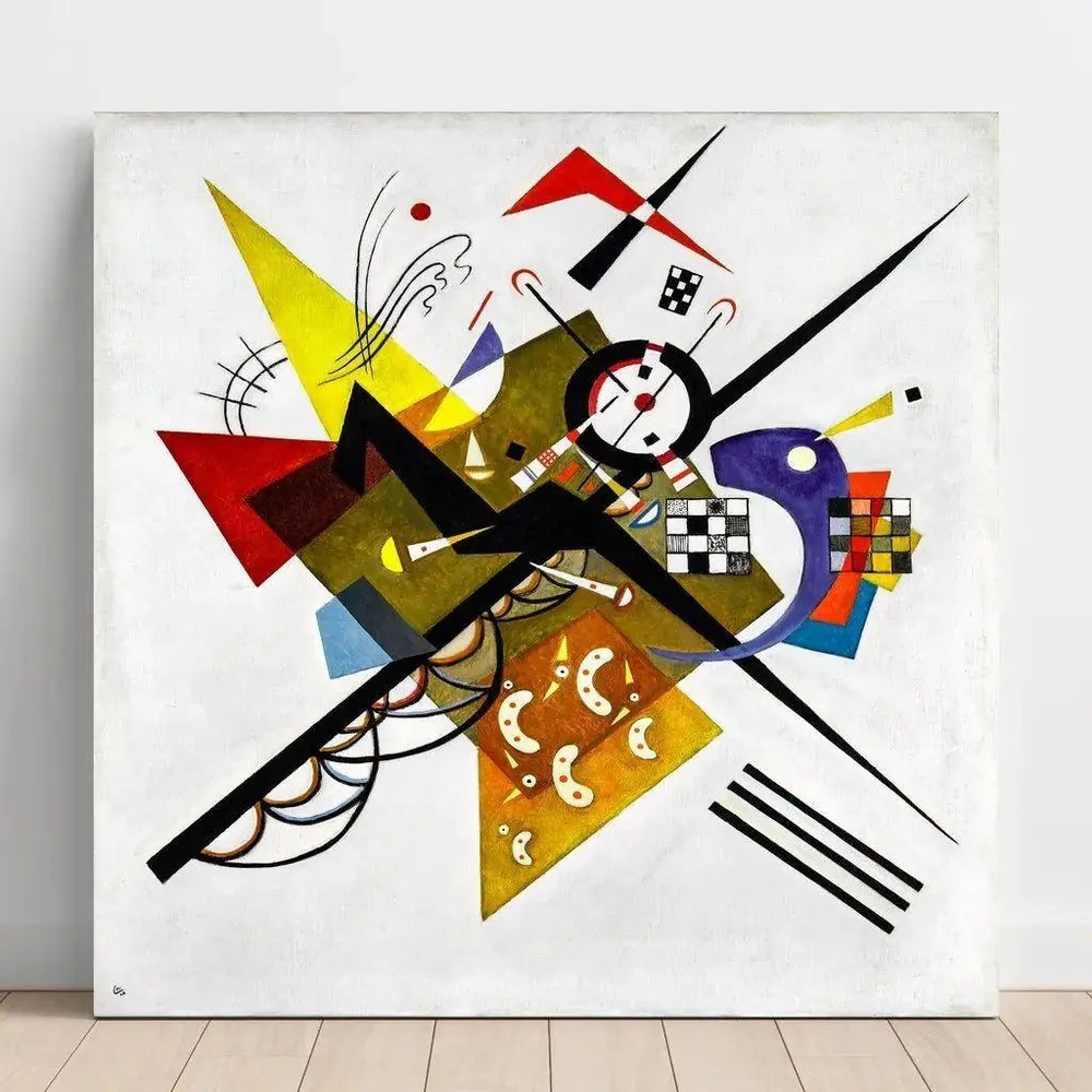 Tableau Reprodution tableau | Sur blanc II - Wassily Kandinsky | Reproduction Artem Legrand