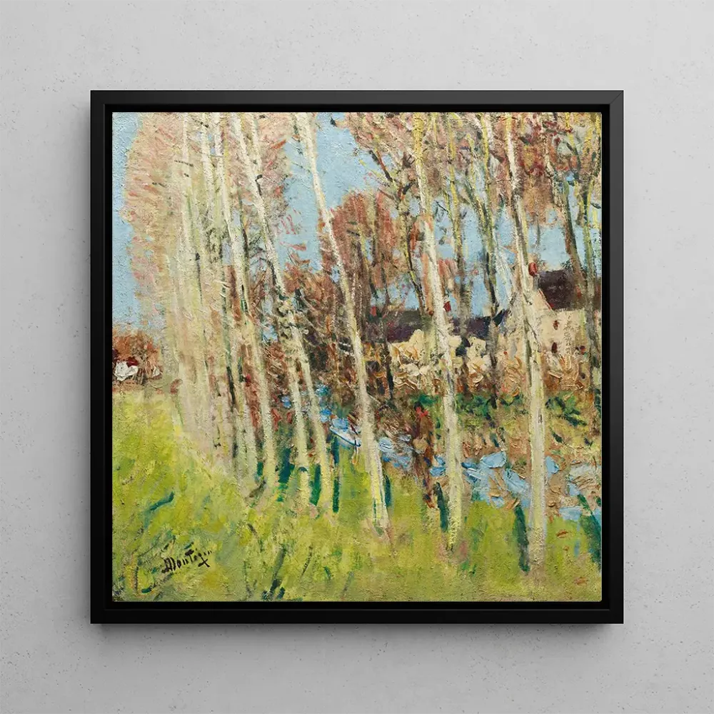Tableau Ruisseau bordé de peupliers - Pierre-Eugène Montzin | Reproduction Artem Legrand