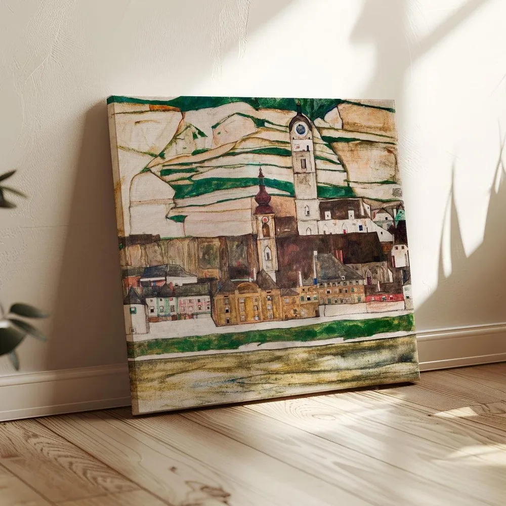 Tableau Stein sur le Danube, vu du sud (Grand format) - Egon Schiele | Reproduction Artem Legrand