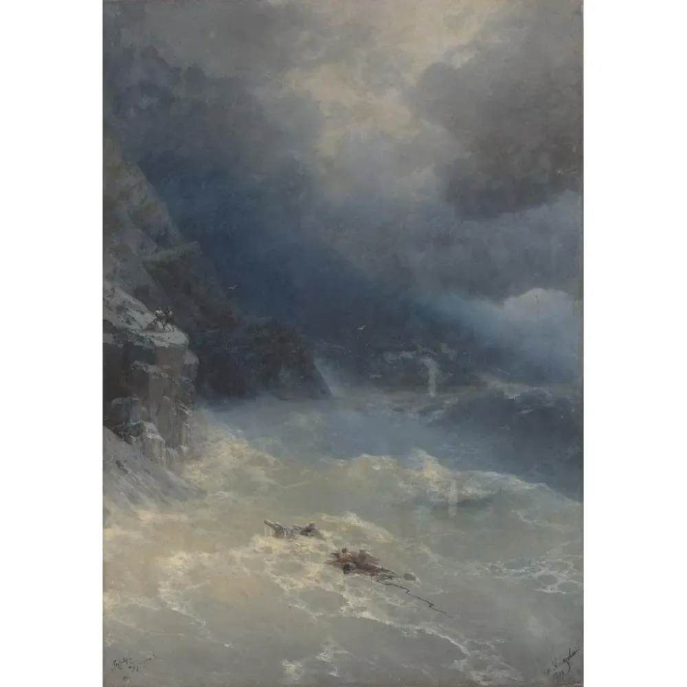 Tableau Storm at Cape Aya - Ivan Konstantinovich Aivazovsky | Reproduction Artem Legrand