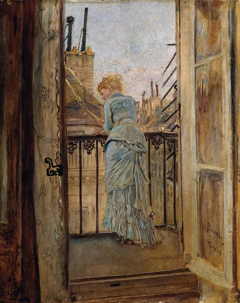 Tableau Sur le balcon - Anton Romako | Reproduction Artem Legrand