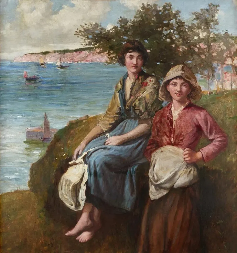 Tableau Sur les falaises - Frederick Morgan | Reproduction Artem Legrand
