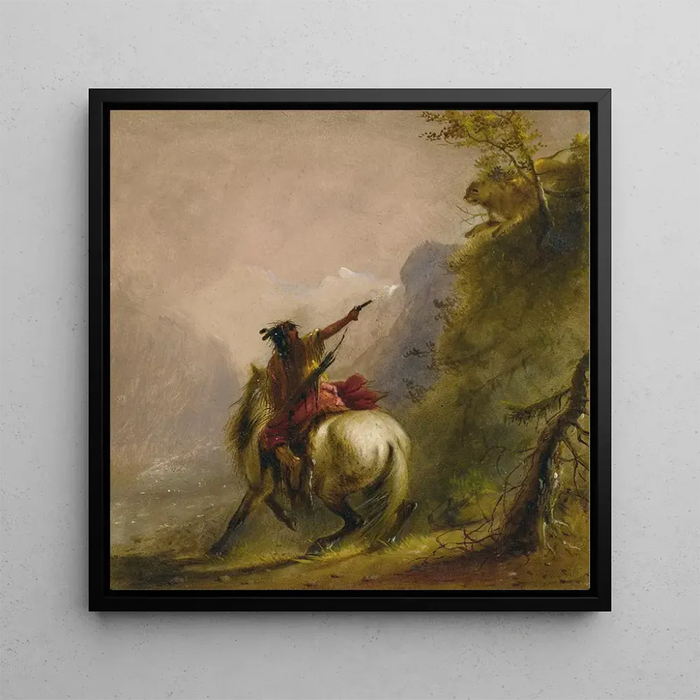 Tableau Tirer un cougar - Alfred Jacob Miller | Reproduction Artem Legrand