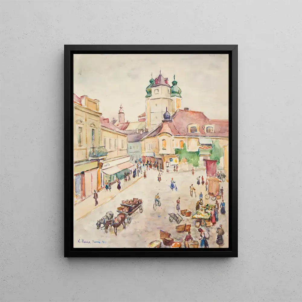 Tableau Trenczyn, vue d'un fragment de la ville - Ivan Ivanec | Reproduction Artem Legrand