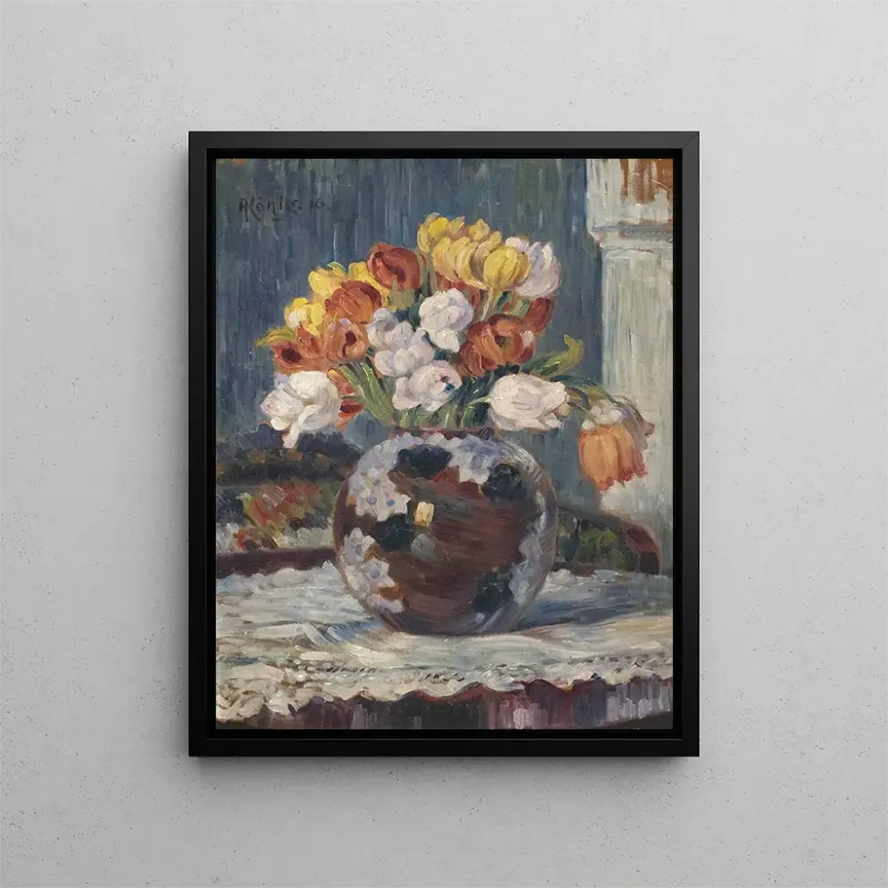 Tableau Tulipes dans un vase à boules - Albert König | Reproduction Artem Legrand