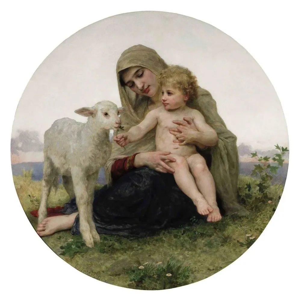 Tableau La Vierge et l'Agneau - William Bouguereau | Reproduction Artem Legrand