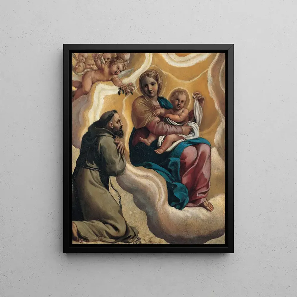 Tableau La Vierge à l'Enfant et Saint François - Antonio Carracci | Reproduction Artem Legrand