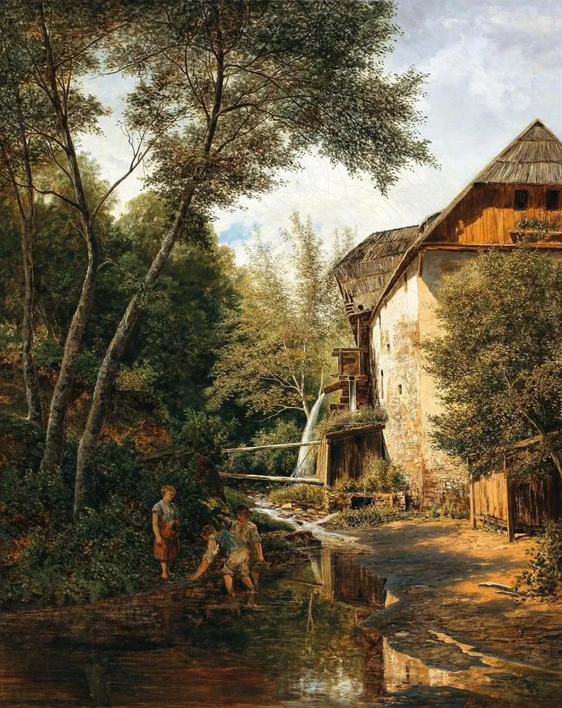Tableau Un vieux moulin au-dessus de Pörtschach - Alfred Zoff | Reproduction Artem Legrand