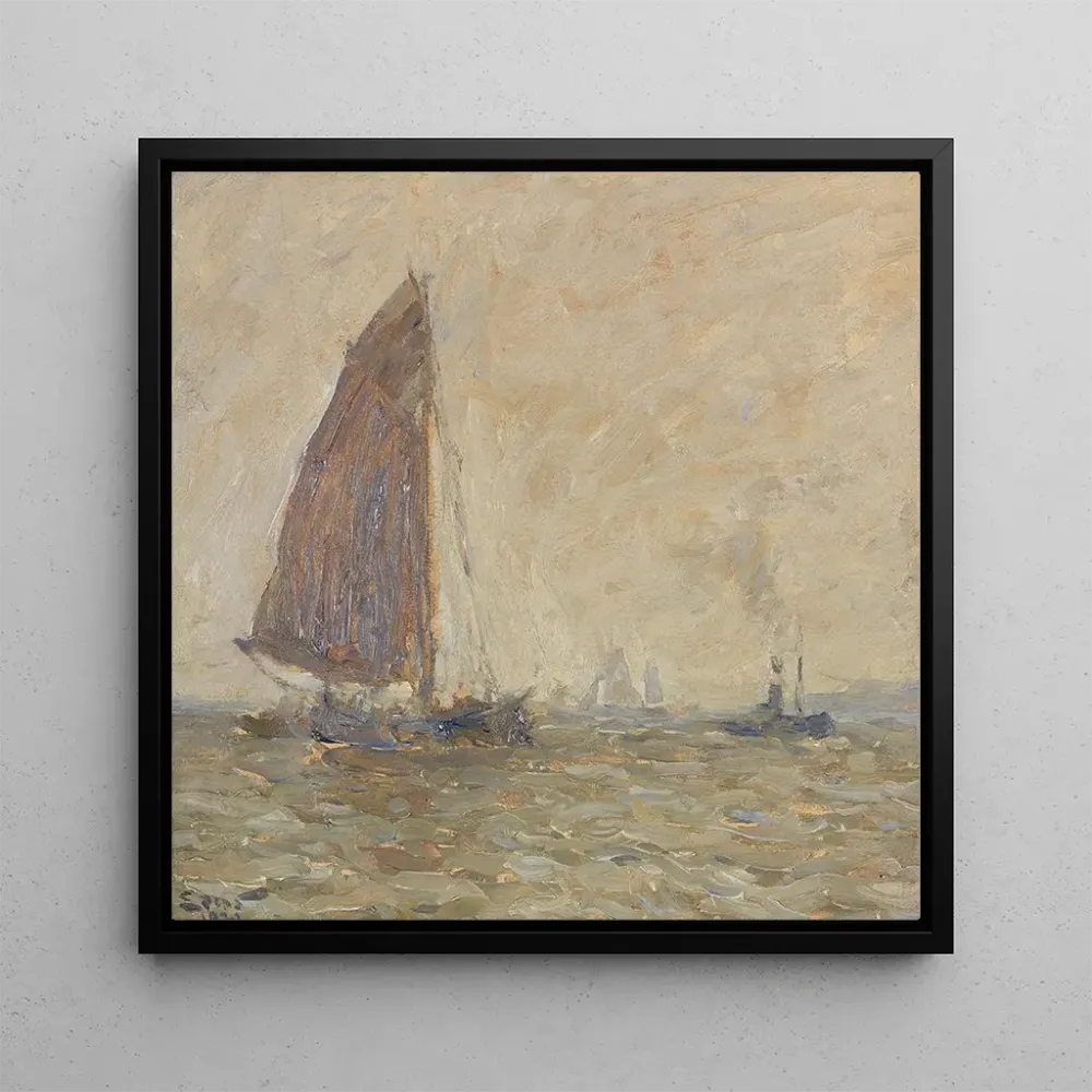 Tableau Voilier et barque sur l'Elbe - Henning Edens | Reproduction Artem Legrand